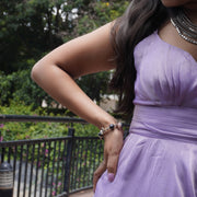 Pink Agate Bracelet: Star Charm